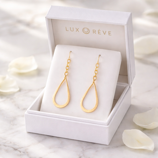 Gold-filled Dangle Tear Drop Earrings