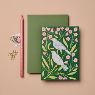 Lovebirds With Love Card