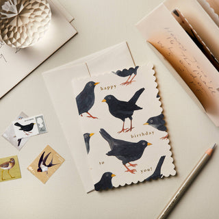 Blackbird Happy Birthday To You Card