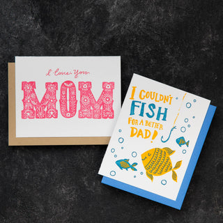 Fish for a Dad - Letterpress Father's Day Card