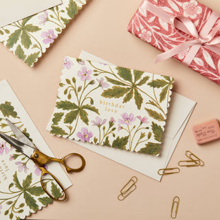 Geranium Birthday Love Card