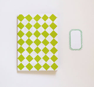 A5 Lime Green Chequered Sketch/Notebook - Iris & Stout