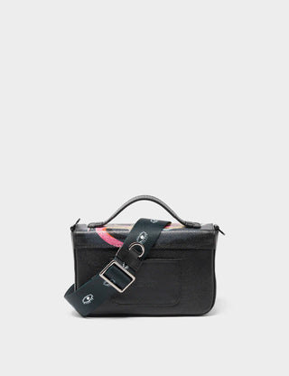 Amantis Black Leather Crossbody Mini Handbag - Tiger and Snake Design - Iris & Stout
