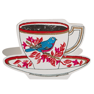 Birdy Tea Cup Greeting Card - Iris & Stout