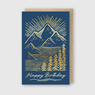 Birthday Mountainscape - Iris & Stout