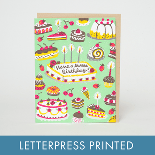 Birthday Sweets Spread Letterpress Greeting Card - Iris & Stout