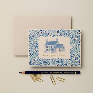 Blue Flora Home Sweet Home Card - Iris & Stout
