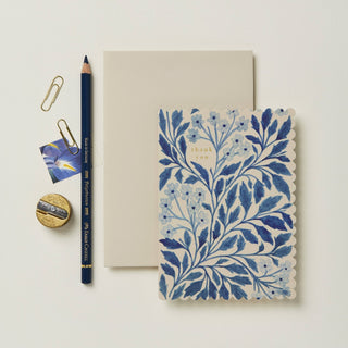 Blue Flora 'Thank You' Card - Iris & Stout