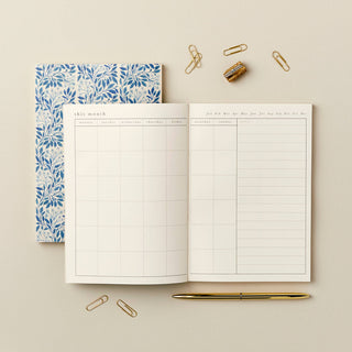 Blue Flora Weekly Planner - Iris & Stout
