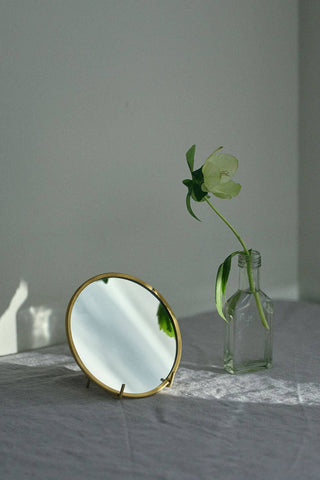 Brass Framed Mirror Round - Iris & Stout