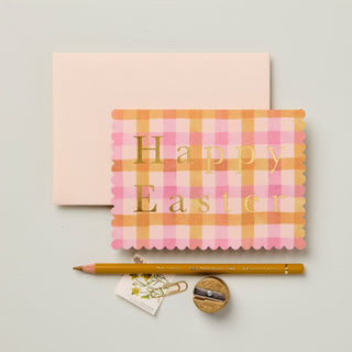 Candy Gingham 'Happy Easter' Card - Iris & Stout