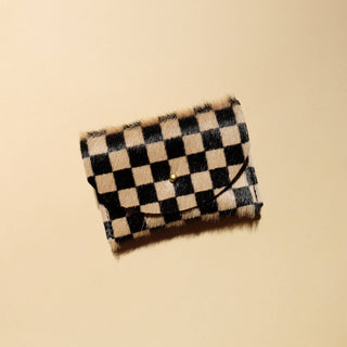 Cardholder - Tan Checkered Hair on Hide - Iris & Stout