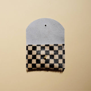 Cardholder - Tan Checkered Hair on Hide - Iris & Stout