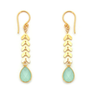 Cascade Drop Earrings - Aqua Chalcedony - Iris & Stout