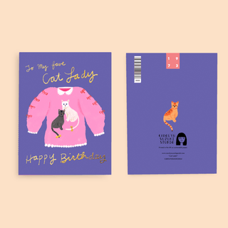 Cat Lady Birthday Card - Iris & Stout