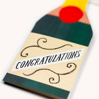 Champagne Bottle Shaped Card - Iris & Stout