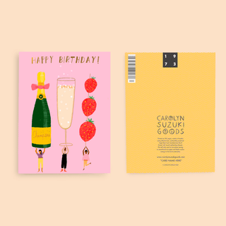 Champagne Wishes Birthday Card - Iris & Stout