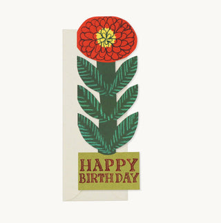 Cheery Red Flower Happy Birthday Card - Iris & Stout