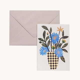 Chequer Vase Card - Iris & Stout