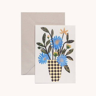 Chequer Vase Card - Iris & Stout