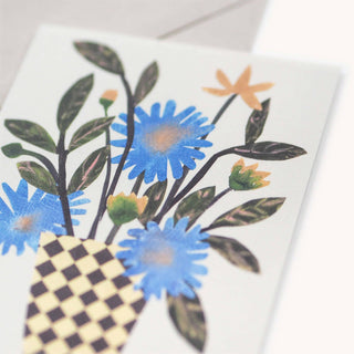 Chequer Vase Card - Iris & Stout