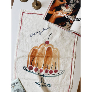 Cherry Cherie - Linen Teatowel - Iris & Stout