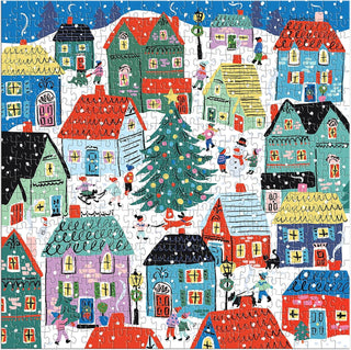 Christmas in the Village 500 Piece House Puzzle - Iris & Stout