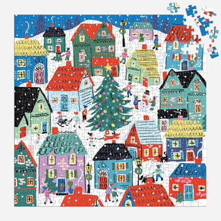 Christmas in the Village 500 Piece House Puzzle - Iris & Stout