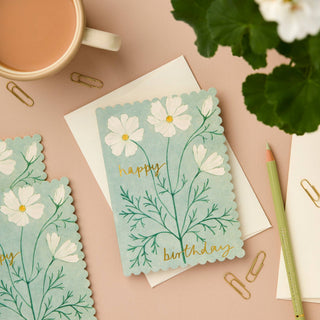 Cosmos Happy Birthday Card - Iris & Stout