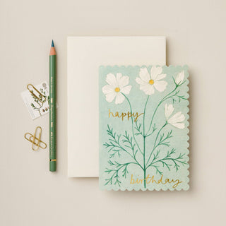 Cosmos Happy Birthday Card - Iris & Stout