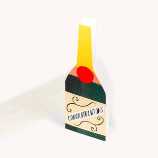 Champagne Bottle Shaped Card