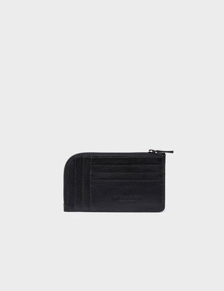 Fausto Black Leather Zip - around Cardholder - All Over Eyes Embroidery - Iris & Stout