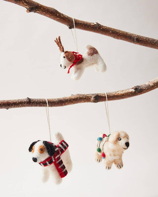 Felted Festive Pup Ornament - Iris & Stout