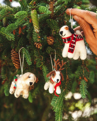 Felted Festive Pup Ornament - Iris & Stout