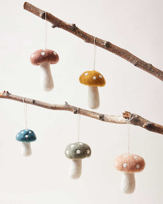 Felted Mushroom Ornament - Iris & Stout