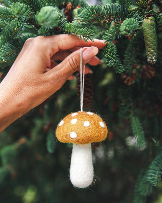 Felted Mushroom Ornament - Iris & Stout
