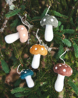 Felted Mushroom Ornament - Iris & Stout