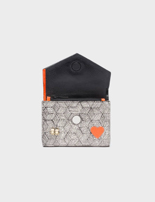 Fiona Black and Cream Leather Wallet - Iris & Stout