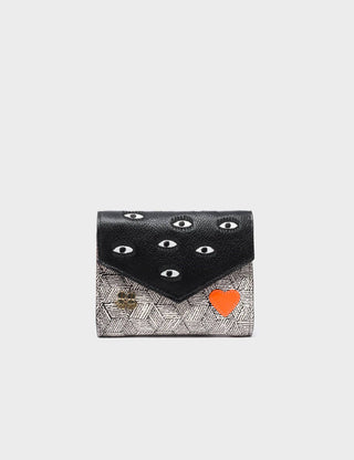 Fiona Black and Cream Leather Wallet - Iris & Stout