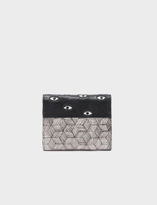 Fiona Black and Cream Leather Wallet - Iris & Stout