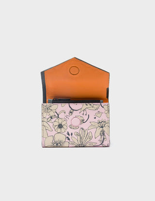 Fiona Parfait Pink Leather Wallet - Tangle Tales Black Design - Iris & Stout