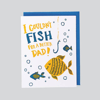 Fish for a Dad - Letterpress Father's Day Card - Iris & Stout