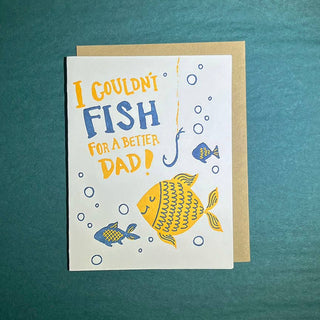 Fish for a Dad - Letterpress Father's Day Card - Iris & Stout