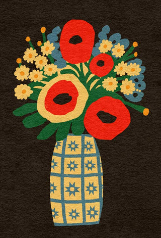 Folk Flower Vase Sticker - Iris & Stout