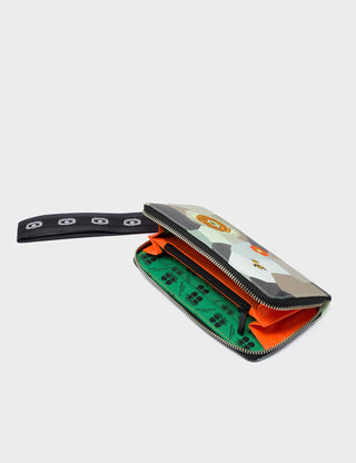 Francis Green Leather Wallet - Camo Dreams Design - Iris & Stout