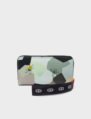 Francis Green Leather Wallet - Camo Dreams Design - Iris & Stout