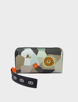 Francis Green Leather Wallet - Camo Dreams Design - Iris & Stout