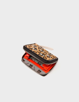 Frodo Animal Print Leather Zip Around Wallet - All Over Eyes Embroidery - Iris & Stout