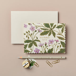 Geranium Birthday Love Card - Iris & Stout