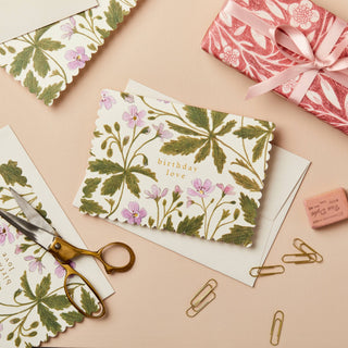 Geranium Birthday Love Card - Iris & Stout